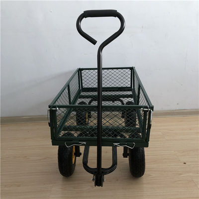 Op zwaar werk berekend 50L-de Yardstaal Mesh Wagon Outdoor With van Tuinmesh cart 4 Wielen