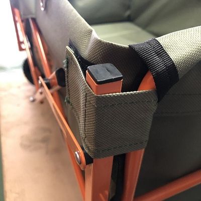 Pvc-de Kar van het het Strandkarretje van de Wiel Oranje Vouwende Wagen Draagbare het Kamperen Wagen
