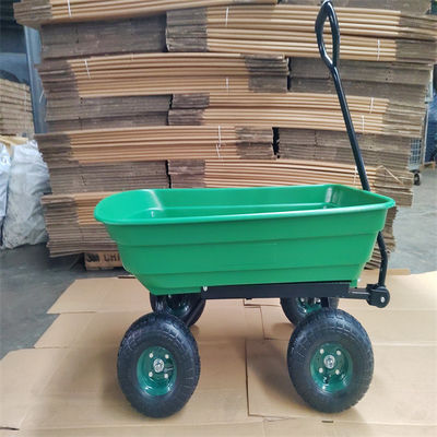 75L de Kartuin met 4 wielen Tipper Cart With Pneumatic Tires van de Tuinstortplaats
