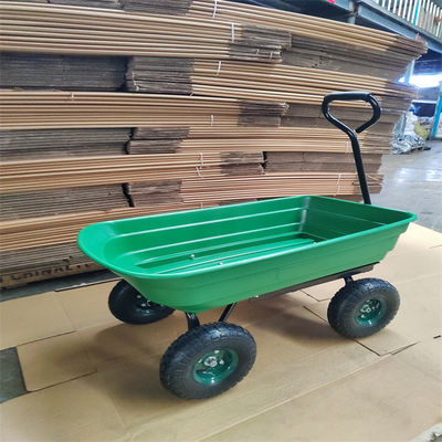 75L de Kartuin met 4 wielen Tipper Cart With Pneumatic Tires van de Tuinstortplaats