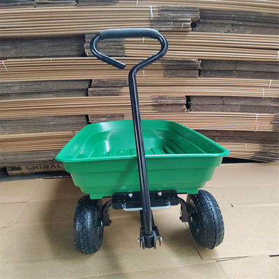 75L de Kartuin met 4 wielen Tipper Cart With Pneumatic Tires van de Tuinstortplaats