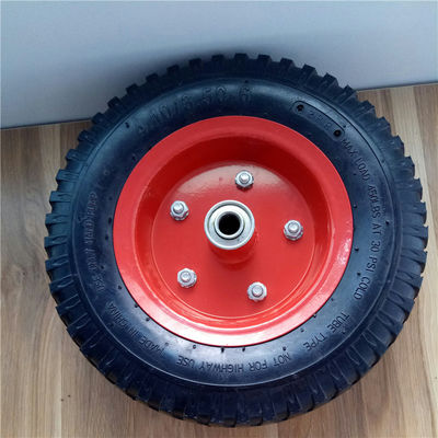 350-6 de rode Wielen van de de Zakvrachtwagen van Staalrim pneumatic trolley wheels rubber Pneumatische