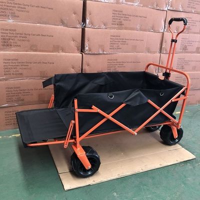 Wagonwagen met wielen opvouwbaar, opvouwbare wagonwagen opvouwbare achterdeur, zware draagbare utilitywagen voor kamperen, sport