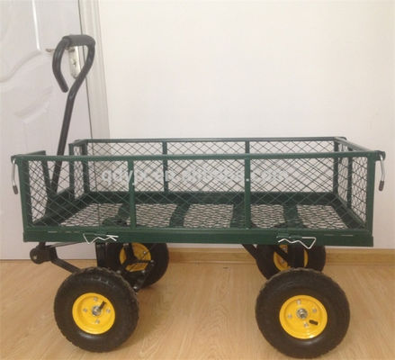 Zware 75L tuinmaaskarret met verwijderbare maaskanten om te converteren in een platbed, nutsmetalen wagen