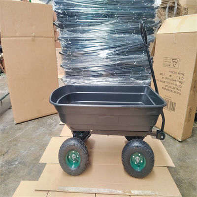 75L Zwarte de Tuinkar Tipper Garden Trolley Tipper van de tuin Dumpende Kar