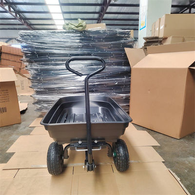 75L Zwarte de Tuinkar Tipper Garden Trolley Tipper van de tuin Dumpende Kar