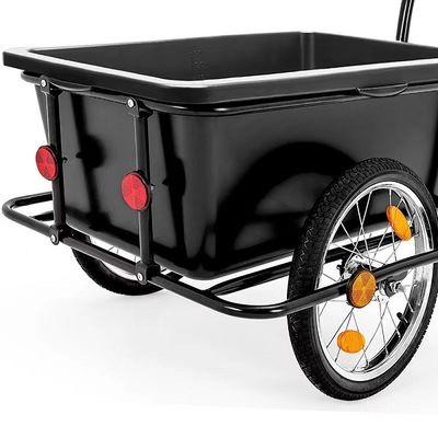De zwarte Vouwende van de de Fietsfiets van het Handkarretje Duurzame Aanhangwagen van de de Ladingsbagage