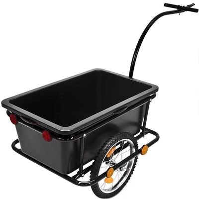 De zwarte Vouwende van de de Fietsfiets van het Handkarretje Duurzame Aanhangwagen van de de Ladingsbagage