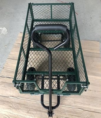 50L Utility Mesh Steel Garden Cart Folding Utility Wagon met afneembare zijkanten en 4,10/3,50-4 inch Wielen
