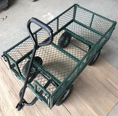 50L Utility Mesh Steel Garden Cart Folding Utility Wagon met afneembare zijkanten en 4,10/3,50-4 inch Wielen
