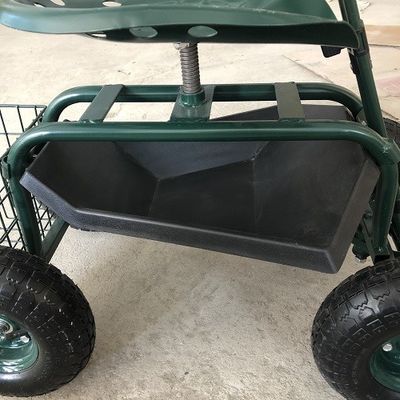 Het op zwaar werk berekende Tuin Rolling Werk Seat met Hulpmiddel Tray Planting Orange