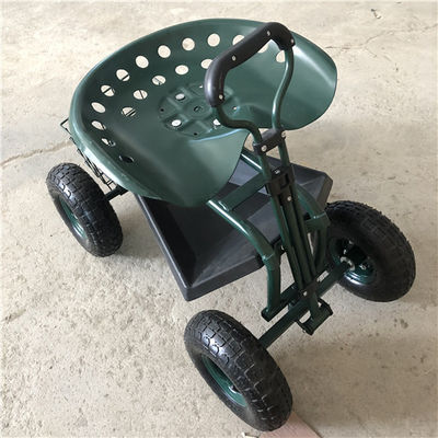 De aangepaste van het Werkseat van de Handvattuin Rolling Kar van de het Staaltuin met Seat-Wartelleiding