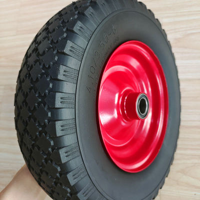 3.50-6 het Karretjewielen van Rim Sack Barrow Rubber Pneumatic van het band Rode Staal 10 Duim