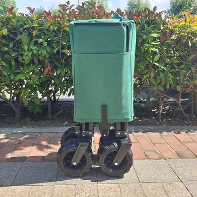 Opvouwbare brede PU wielen Strand vouwwagon Stretchable Handle Picnic Camping Cart