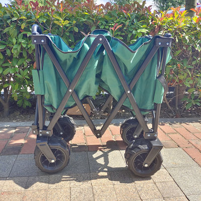 Opvouwbare brede PU wielen Strand vouwwagon Stretchable Handle Picnic Camping Cart