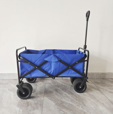 Outdoor Camping Folding Beach Wagon Met Band Brake PU Wide Wheels
