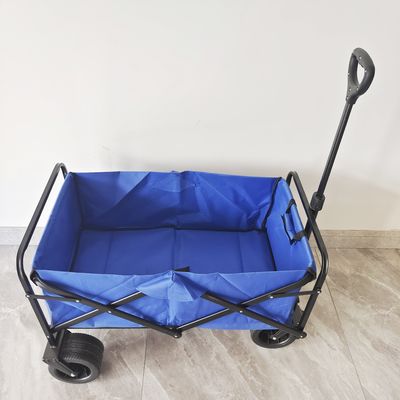 Outdoor Camping Folding Beach Wagon Met Band Brake PU Wide Wheels