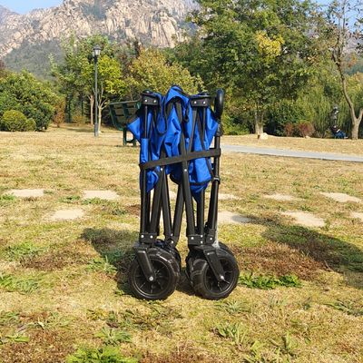 Heavy Duty Camping Wagon Cart Verstelbare handgreep Opvouwbare handwagens met PU-wielen
