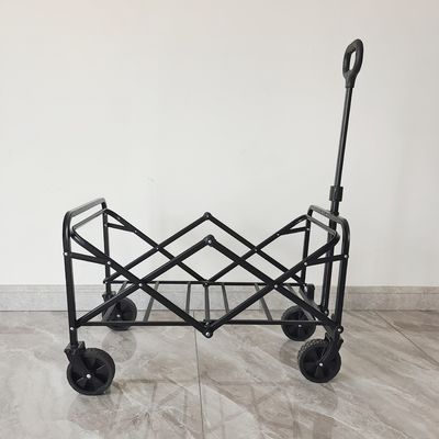 Outdoor staal frame mini camping opvouwbare wagenkar met verstelbare stuurwielen