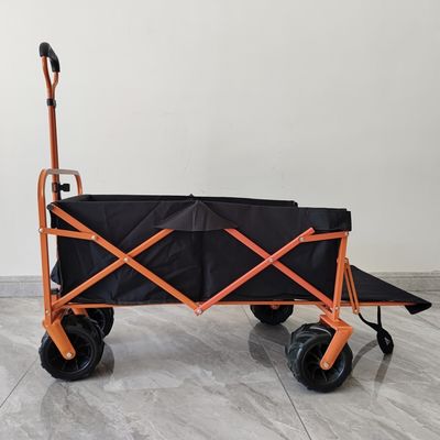 Achterste opening Opvouwbare winkelwagen Trolley Beach Camping Opvouwbare winkelwagen PU wiel