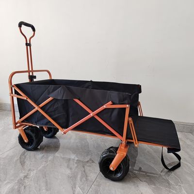 Achterste opening Opvouwbare winkelwagen Trolley Beach Camping Opvouwbare winkelwagen PU wiel