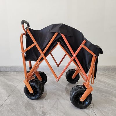 Achterste opening Opvouwbare winkelwagen Trolley Beach Camping Opvouwbare winkelwagen PU wiel