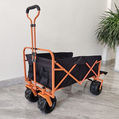 Achterste opening Opvouwbare winkelwagen Trolley Beach Camping Opvouwbare winkelwagen PU wiel