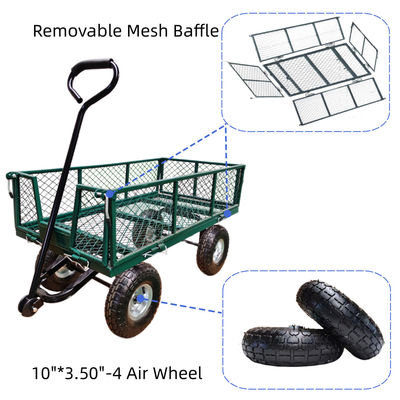 Irononton Steel Garden Cart 440 lb Capaciteit Zware tuin dump truck Rubber opblaasbaar wiel