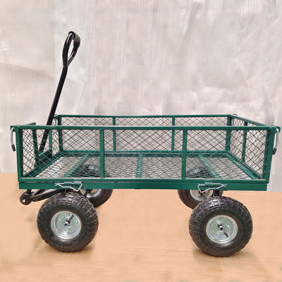 Irononton Steel Garden Cart 440 lb Capaciteit Zware tuin dump truck Rubber opblaasbaar wiel