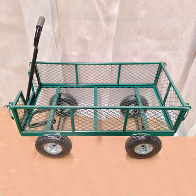 Irononton Steel Garden Cart 440 lb Capaciteit Zware tuin dump truck Rubber opblaasbaar wiel
