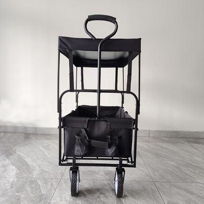 Opvouwbare opvouwbare wagen met afneembare overkapping Opvouwbare wagen met 360 graden draaiwielen