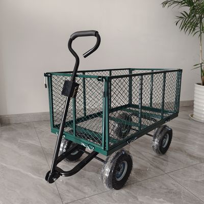 Heavy Duty Steel Mesh Utility Cart Wagon Wheelbarrow Steel Mesh 4.10/3.50-4 Wielen